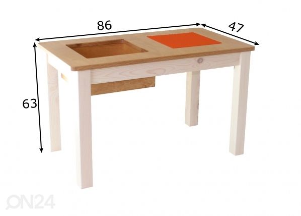 Детский стол для лего 86x47xh63 cm размеры