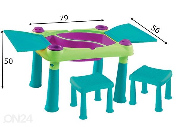 Детский стол и стулья Keter Creative Play размеры