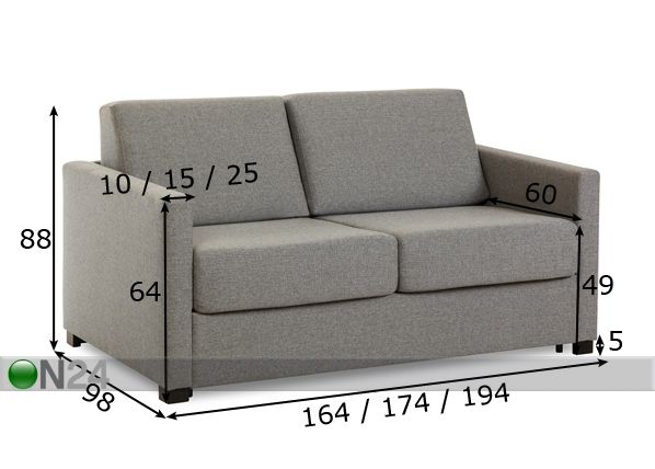 Диван-кровать Franke с пружинным матрасом 120 cm размеры