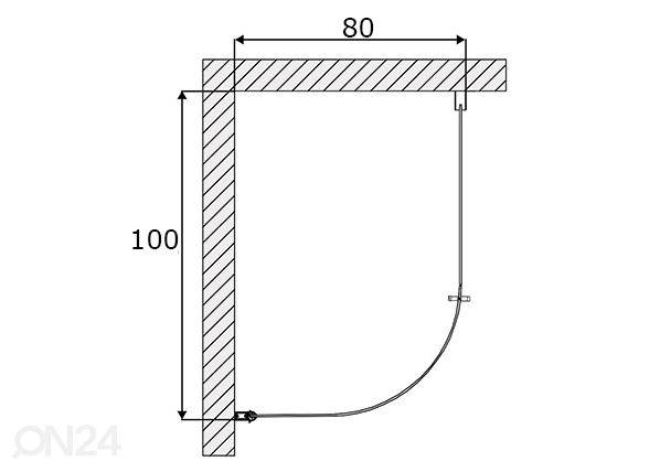 Душевая кабина Duschy Free+Wall 80x100 см размеры