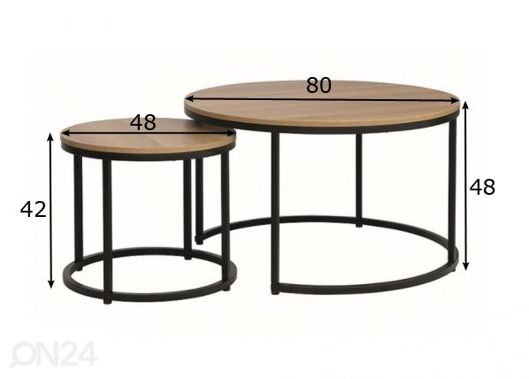 Журнальные столы Dion 2 шт размеры