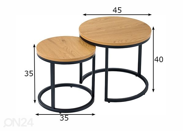 Журнальные столы Elegance 2 шт размеры