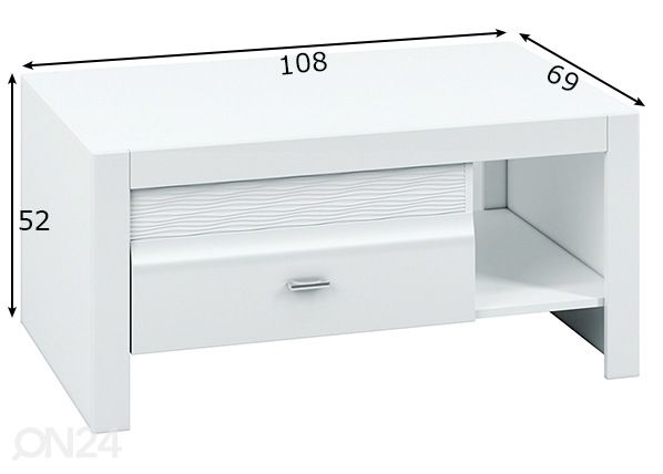 Журнальный стол 108x69 cm размеры