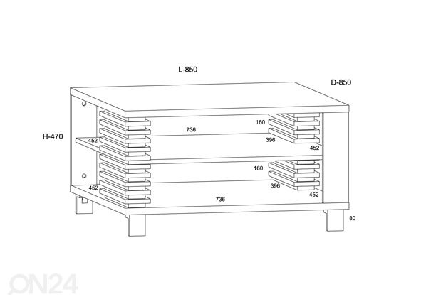 Журнальный стол Bandon 85x85 cm размеры