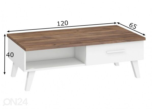 Журнальный стол Clon 120x65 cm размеры