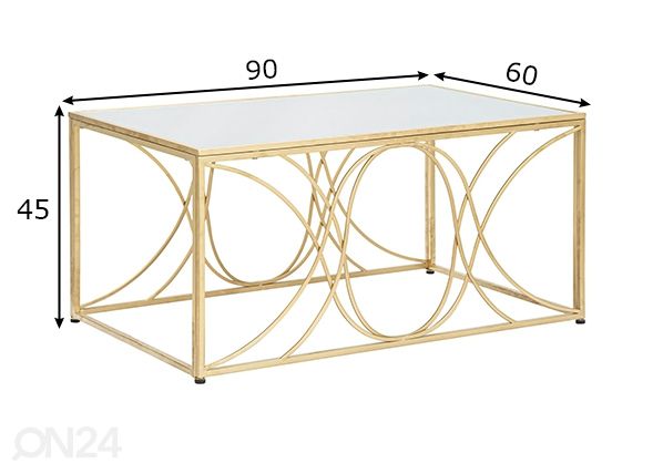 Журнальный стол Exy 60x90 см, золотистый размеры