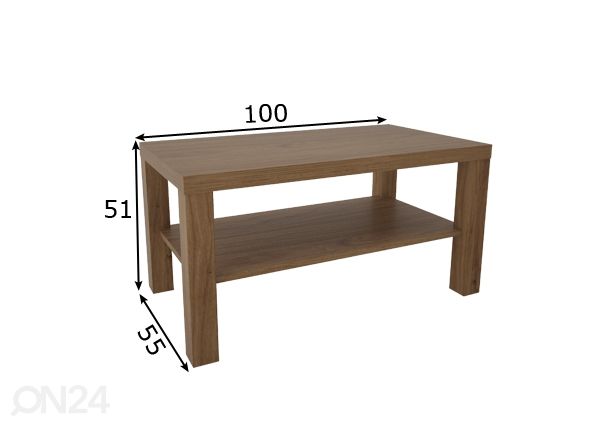 Журнальный стол Gomez 55x100 см размеры