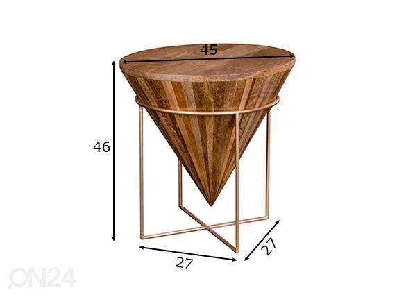 Журнальный стол Hapur Ø45 cm размеры