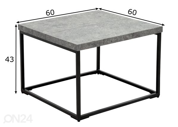 Журнальный стол Hillstone 60x60 cm размеры