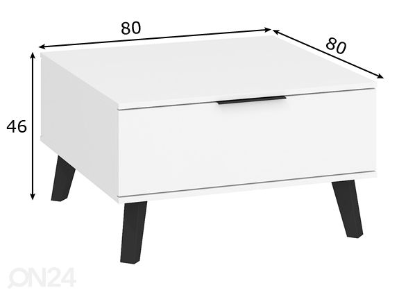 Журнальный стол Kilty 80x80 cm размеры