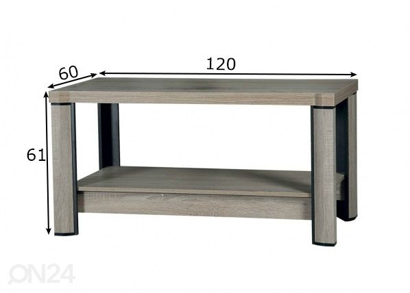 Журнальный стол Laila 120x60 cm размеры