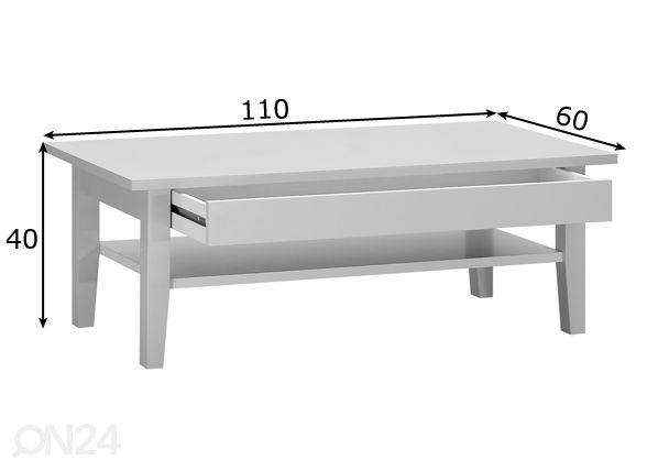 Журнальный стол Lass 110x60 cm размеры