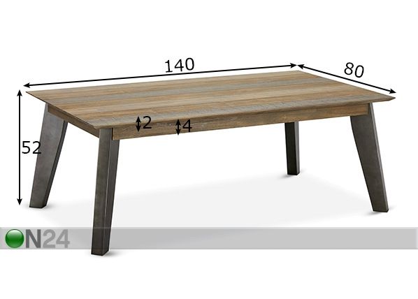 Журнальный стол Malaga 140x80 cm размеры