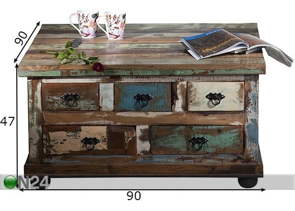 Журнальный стол Riverboat 90x90 cm размеры