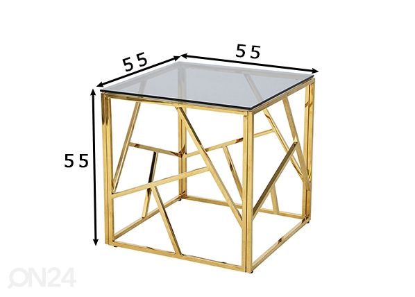 Журнальный стол Tala 55x55 см, золотистый размеры