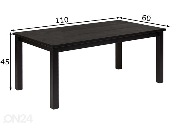 Журнальный стол Vesa 110x60 cm размеры