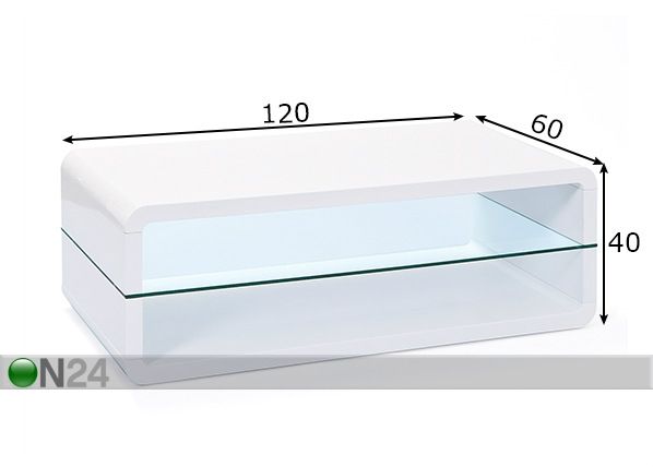 Журнальный стол Xono 120x60 cm размеры