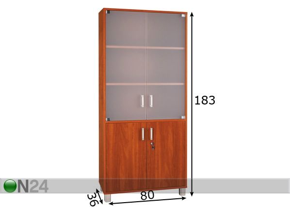 Закрывающийся на ключ шкаф Office размеры