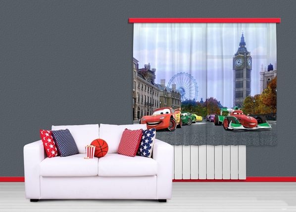 Затемняющее фотошторы Disney Cars 180x160 см