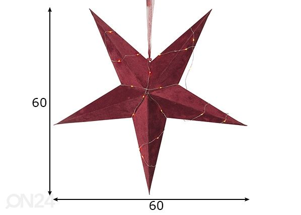 Звезда Velvet, красная размеры