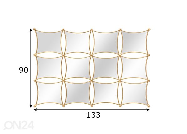 Зеркало настенное Jalo 133x90 cm размеры