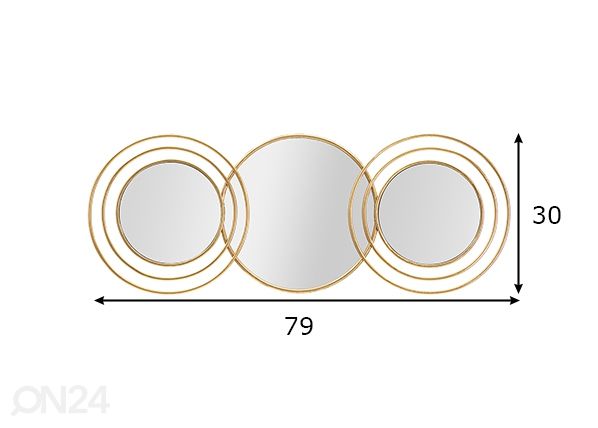 Зеркало настенное Triply Round 79x30 cm размеры