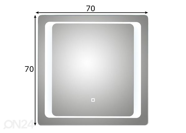 Зеркало с LED светильником 21, 70x70 cm размеры