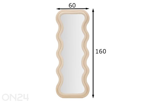 Зеркало Emily 60x160 см, кремовый размеры