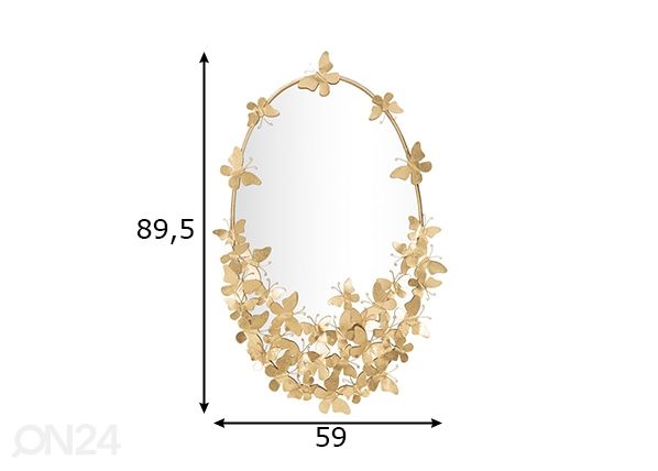Зеркало Glam, золотистый размеры