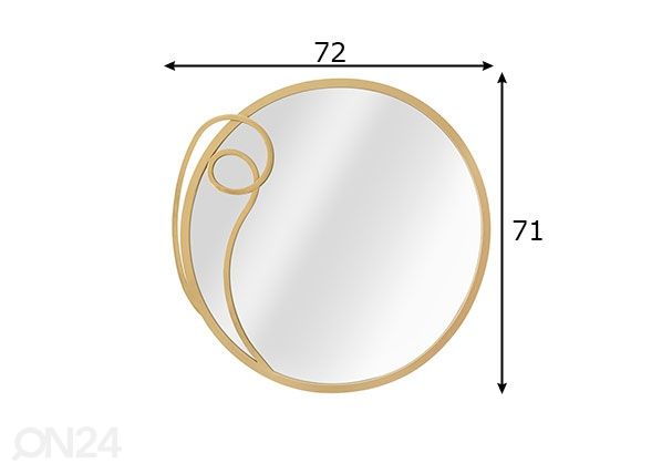 Зеркало Glam, золотистый размеры