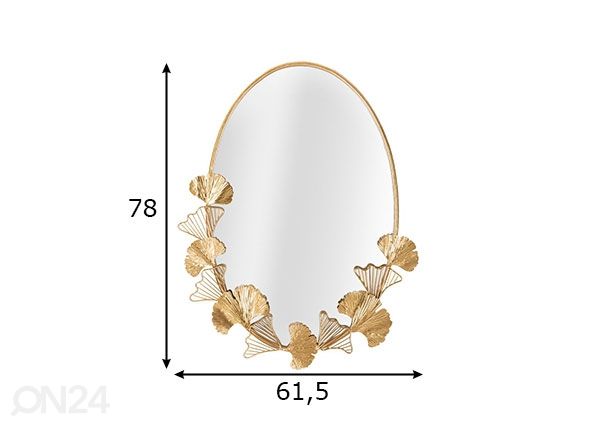 Зеркало Glam, золотистый размеры