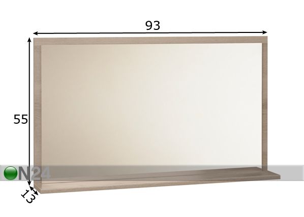 Зеркало Perla oak размеры