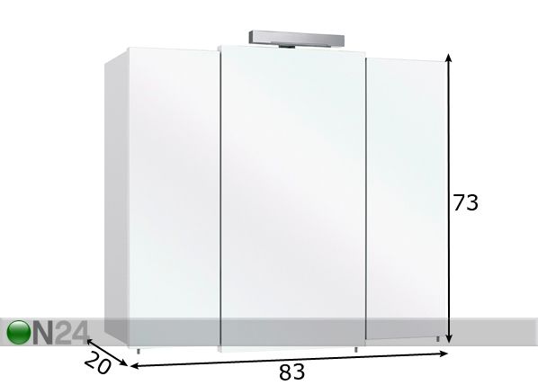 Зеркальный шкаф 13-II 83 cm размеры