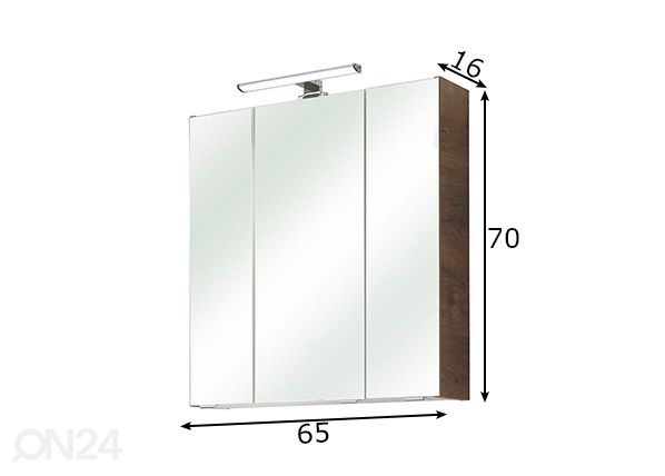 Зеркальный шкаф 943 h70x65x16 cm размеры