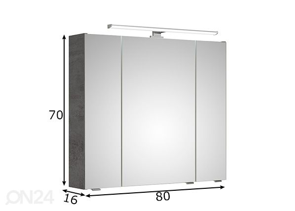 Зеркальный шкаф 945 h70x80x16 cm размеры