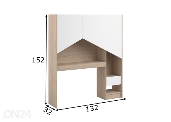 Изголовье кровати / шкаф для рабочего стола Shelter размеры