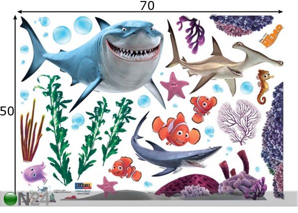 Интерьерная наклейка Рыба Nemo размеры
