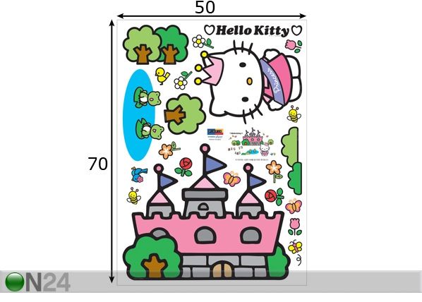 Интерьерная наклейка Hello Kitty Принцесса размеры