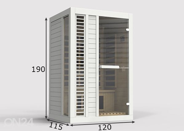 Инфракрасная сауна на двоих, белая размеры