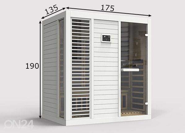 Инфракрасная сауна на четверых, белая размеры