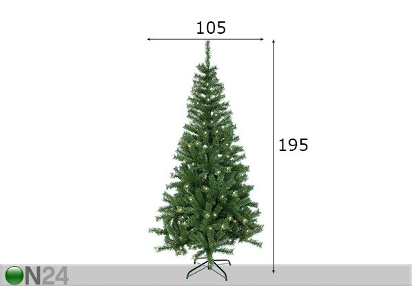Искусственная елка Kalix Twinkle c LED лампочками 195 см размеры