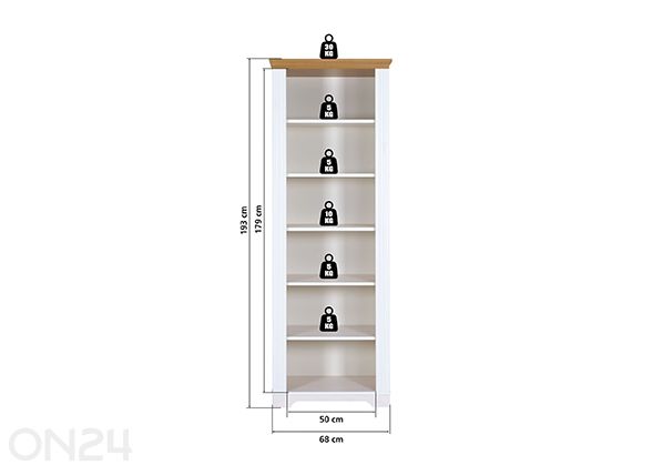 Книжная полка Maluno 68x193 см размеры