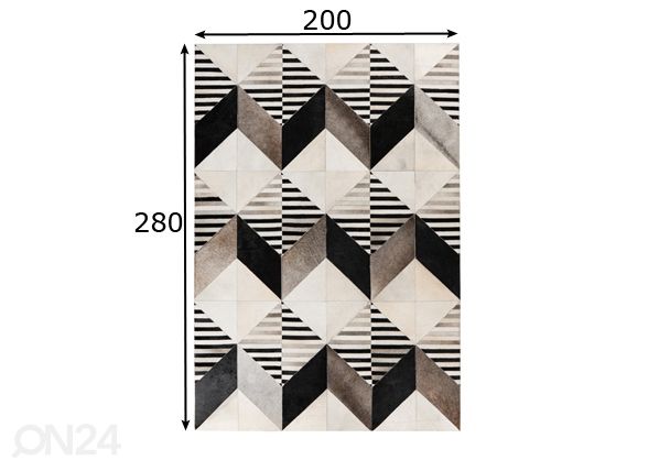 Ковер из натуральной кожи 200x280 cm размеры