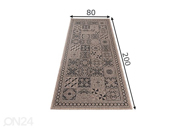 Ковер 80x200 см, кофейный/ черный размеры