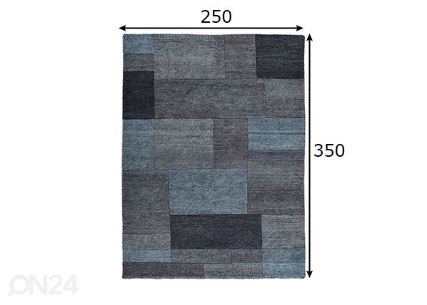 Ковер Dalas, 250x350 см бирюзовый размеры