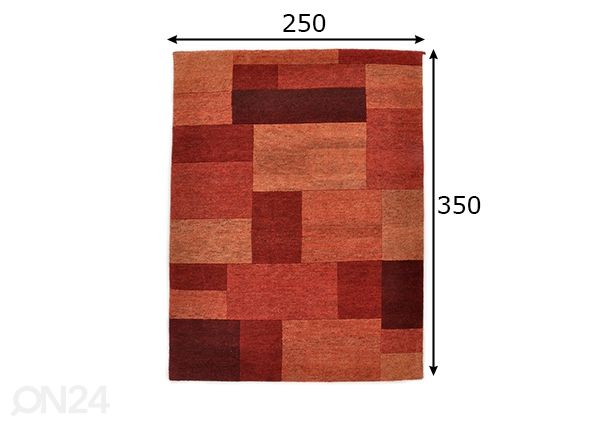 Ковер Dalas, 250x350 см красный размеры