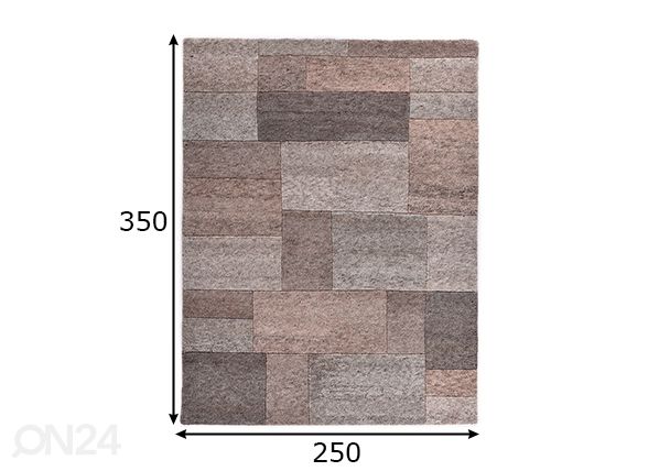 Ковер Dalas, 250x350 см розовый размеры