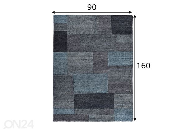 Ковер Dalas, 90x160 см бирюзовый размеры
