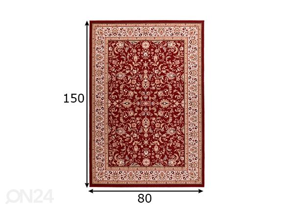 Ковер Dolna, 80x150 см красный размеры