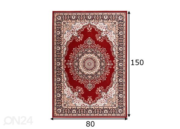 Ковер Dolna, 80x150 см красный размеры